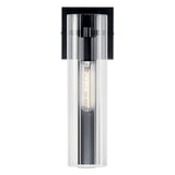 Jemsa 14 in. 1-Light Wall Sconce with Clear Fluted Glass Shade