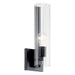 Jemsa 14 in. 1-Light Wall Sconce with Clear Fluted Glass Shade