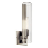Jemsa 14 in. 1-Light Wall Sconce with Clear Fluted Glass Shade