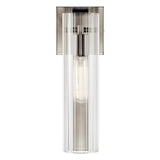 Jemsa 14 in. 1-Light Wall Sconce with Clear Fluted Glass Shade