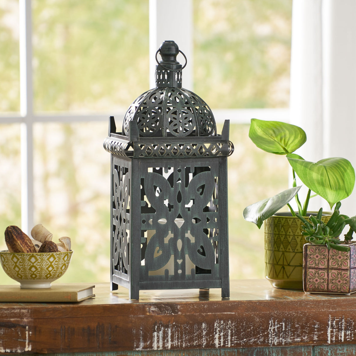 Jenera Indoor Iron Handcrafted Decorative Lantern by Christopher Knight Home