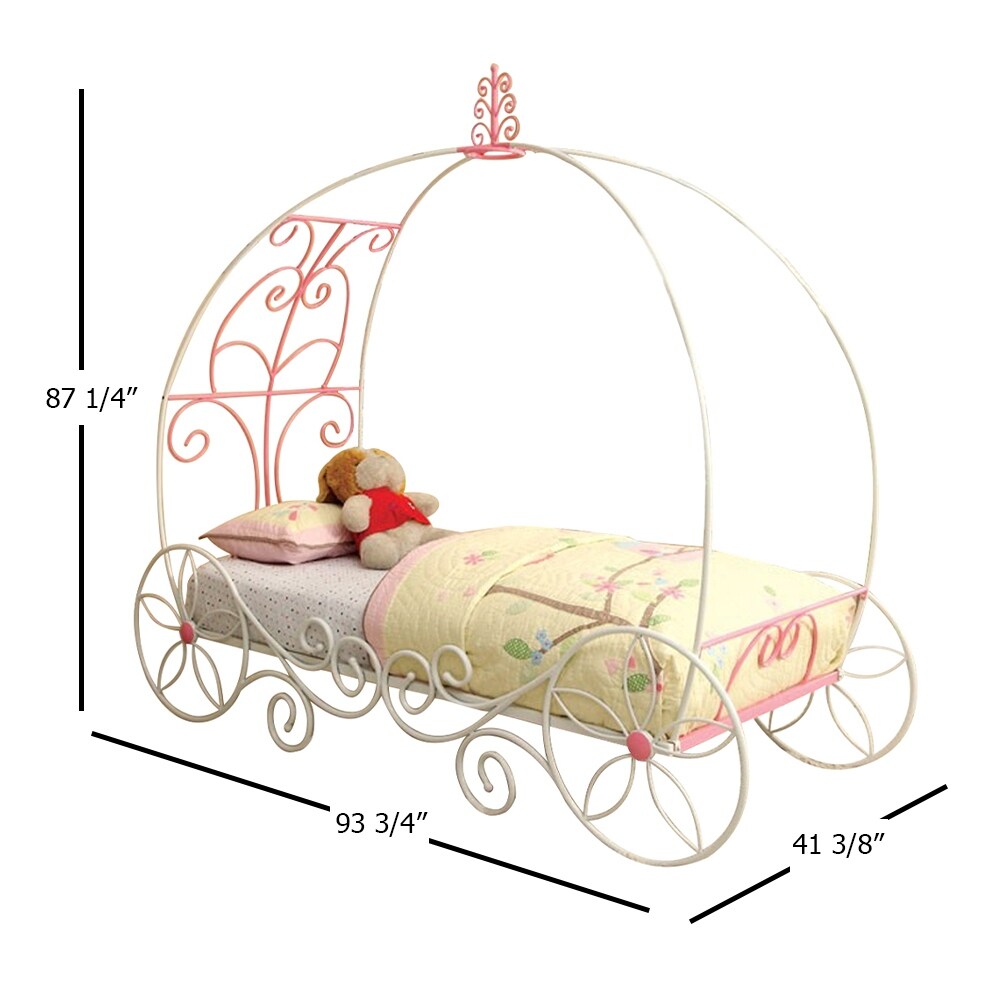 Jeniel Twin Bed in Pink/White Finish