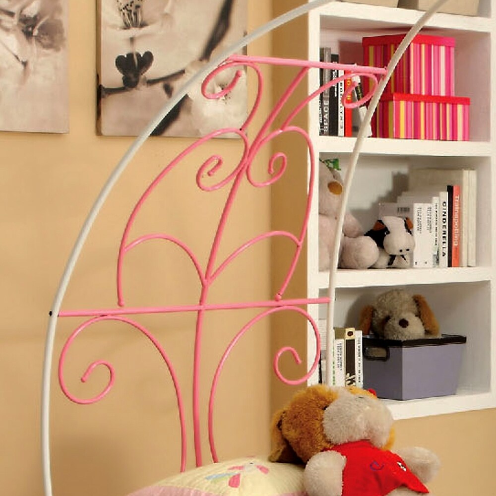 Jeniel Twin Bed in Pink/White Finish