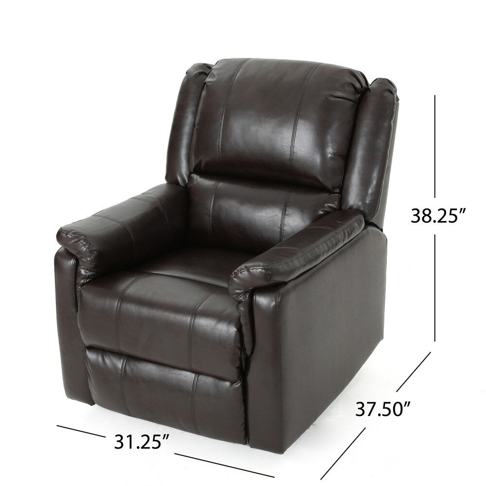 Jennette Faux Leather Swivel Gliding Recliner by Christopher Knight Home
