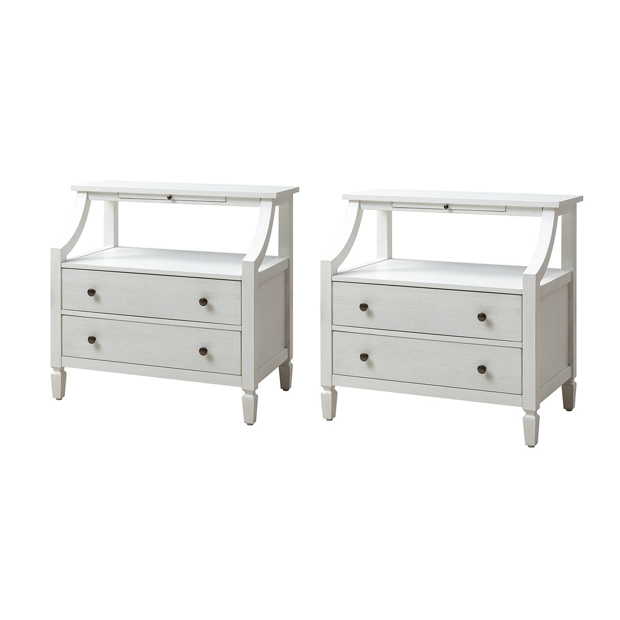 Jennifer 2 - Drawer Nightstand with Built-In Outlets and Pull-out Tray Set of 2 by HULALA HOME