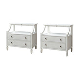 Jennifer 2 - Drawer Nightstand with Built-In Outlets and Pull-out Tray Set of 2 by HULALA HOME