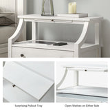 Jennifer 2 - Drawer Nightstand with Built-In Outlets and Pull-out Tray Set of 2 by HULALA HOME