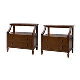 Jennifer 2 - Drawer Nightstand with Built-In Outlets and Pull-out Tray Set of 2 by HULALA HOME