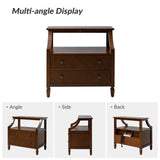 Jennifer 2 - Drawer Nightstand with Built-In Outlets and Pull-out Tray Set of 2 by HULALA HOME