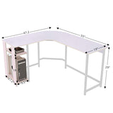 Modern 47.2" L-shaped Corner Office Computer Desk with Wood Laptop by Jerry & Maggie
