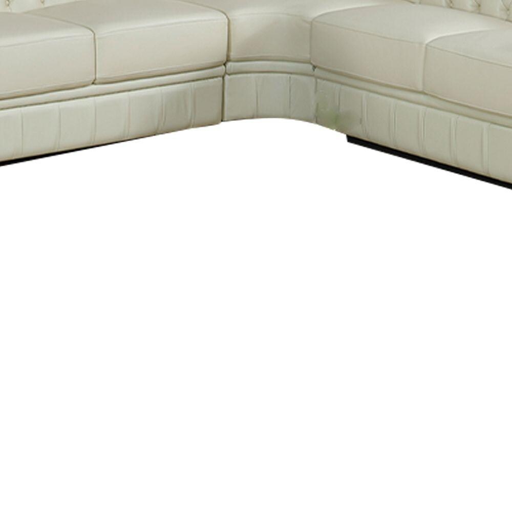 Jessica 88" Beige Cow Top Leather 3-Piece Living Room Sofa Set