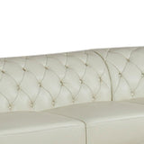 Jessica 88" Beige Cow Top Leather 3-Piece Living Room Sofa Set
