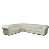 Jessica 88" Beige Cow Top Leather 3-Piece Living Room Sofa Set