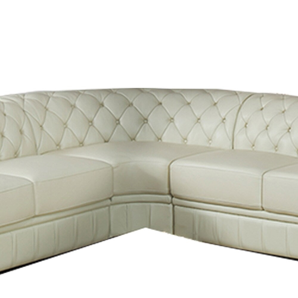 Jessica 88" Beige Cow Top Leather 3-Piece Living Room Sofa Set