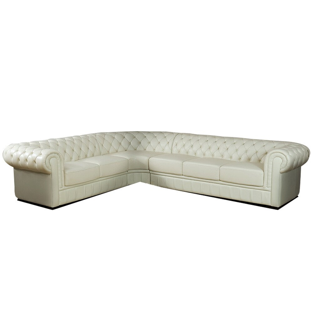 Jessica 88" Beige Cow Top Leather 3-Piece Living Room Sofa Set