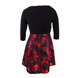 Jessica Howard Women's Solid & Floral Fit & Flare Dress
