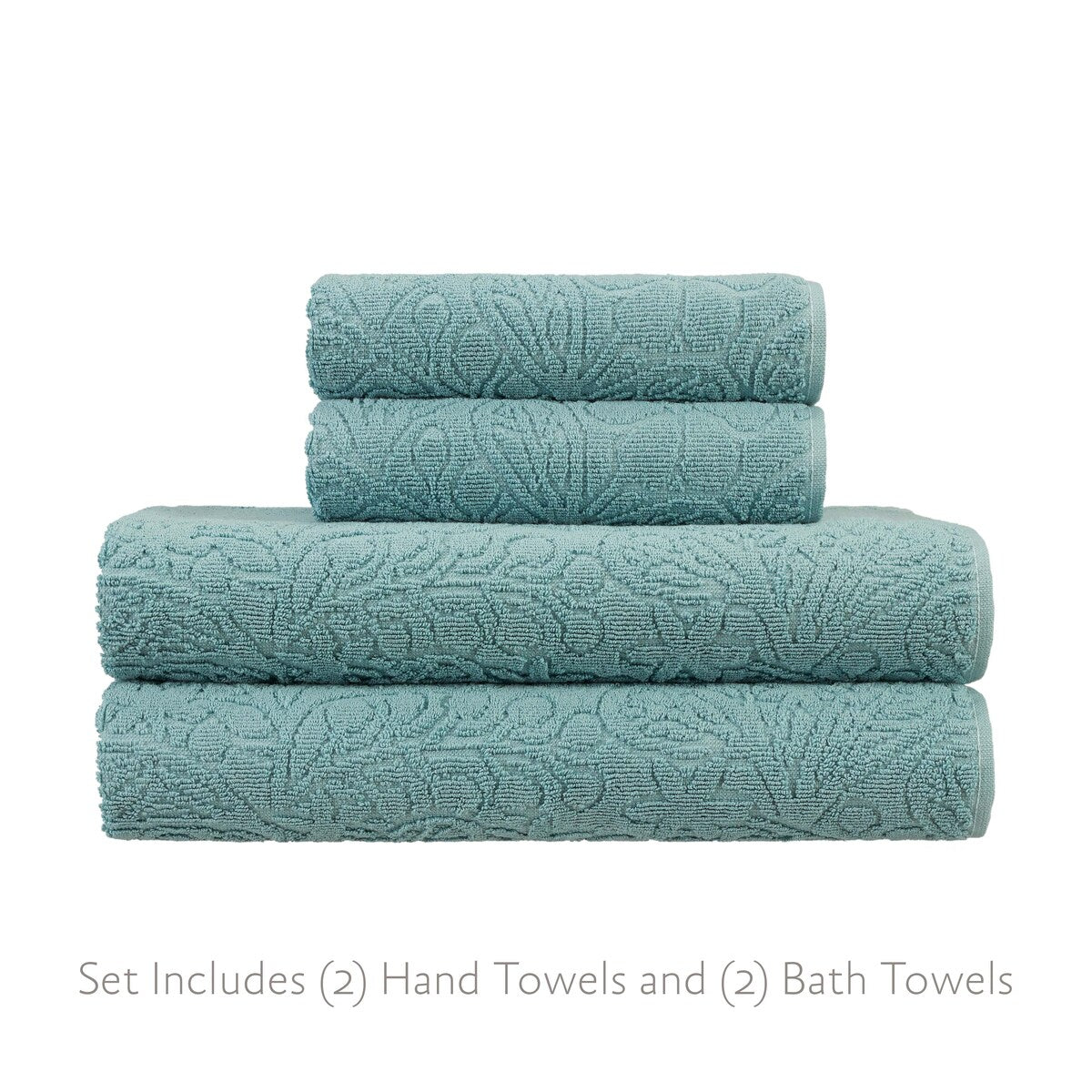 Jessica Simpson Rodeo Daisy Collection Patterned Bath Towels, Set of 4 - 28" x 52"