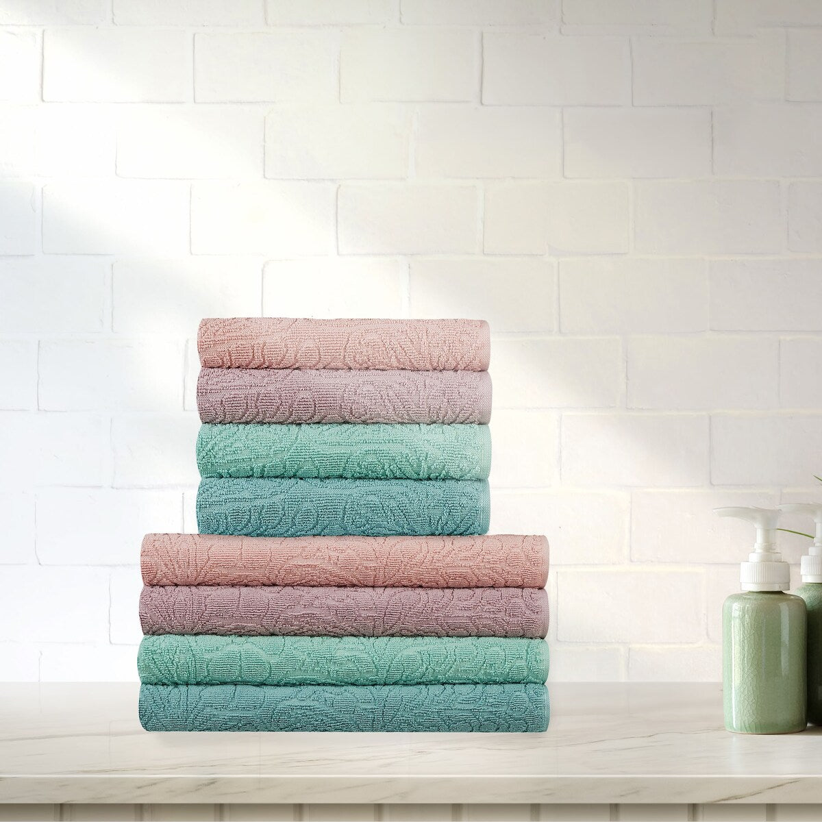 Jessica Simpson Rodeo Daisy Collection Patterned Bath Towels, Set of 4 - 28" x 52"