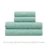 Jessica Simpson Rodeo Daisy Collection Patterned Bath Towels, Set of 4 - 28" x 52"