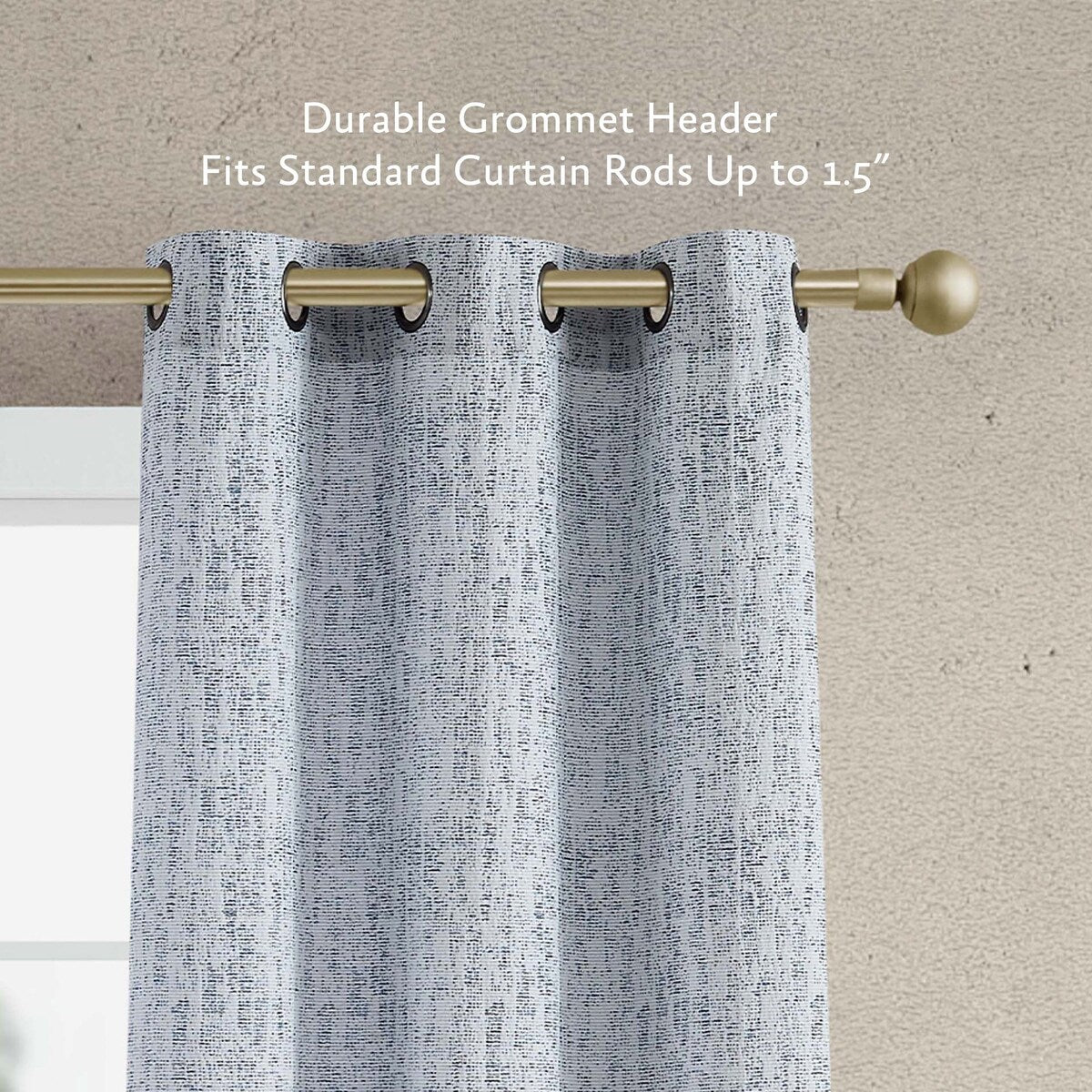 Jessica Simpson Tallulah Textured Blackout Grommet Window Curtain Panel Pair with Tiebacks