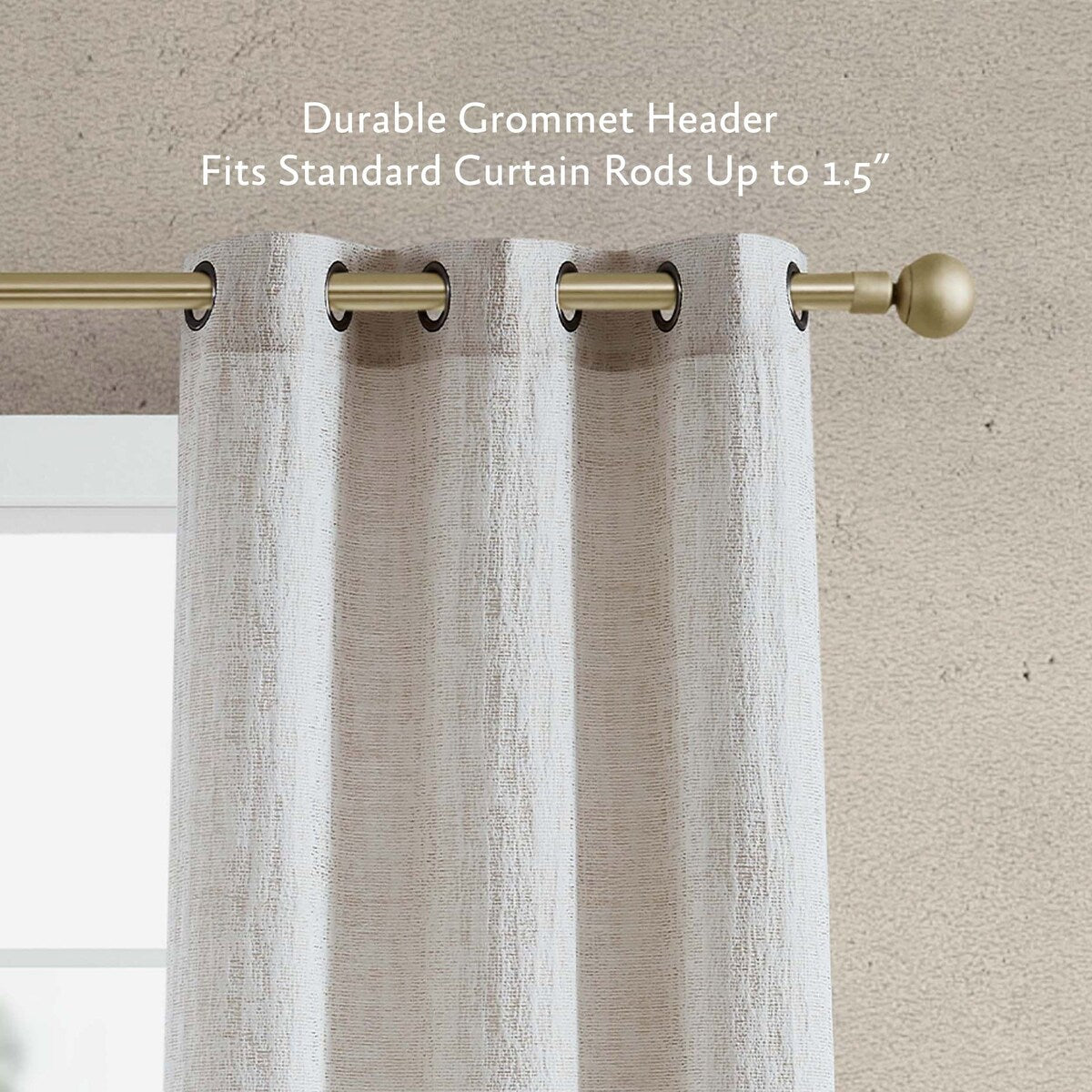 Jessica Simpson Tallulah Textured Blackout Grommet Window Curtain Panel Pair with Tiebacks