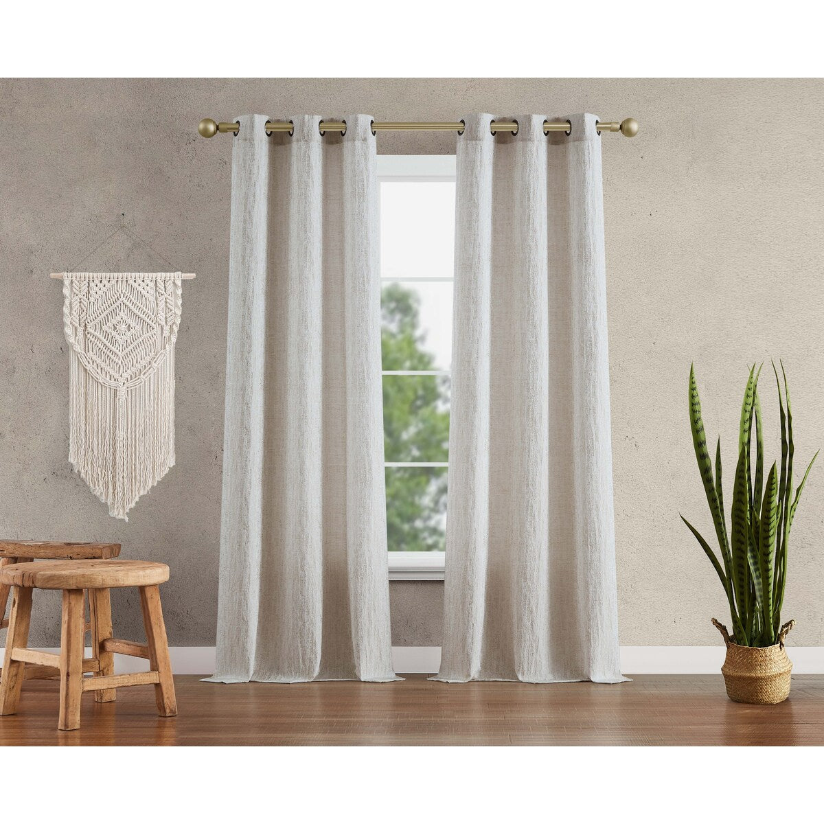 Jessica Simpson Tallulah Textured Blackout Grommet Window Curtain Panel Pair with Tiebacks