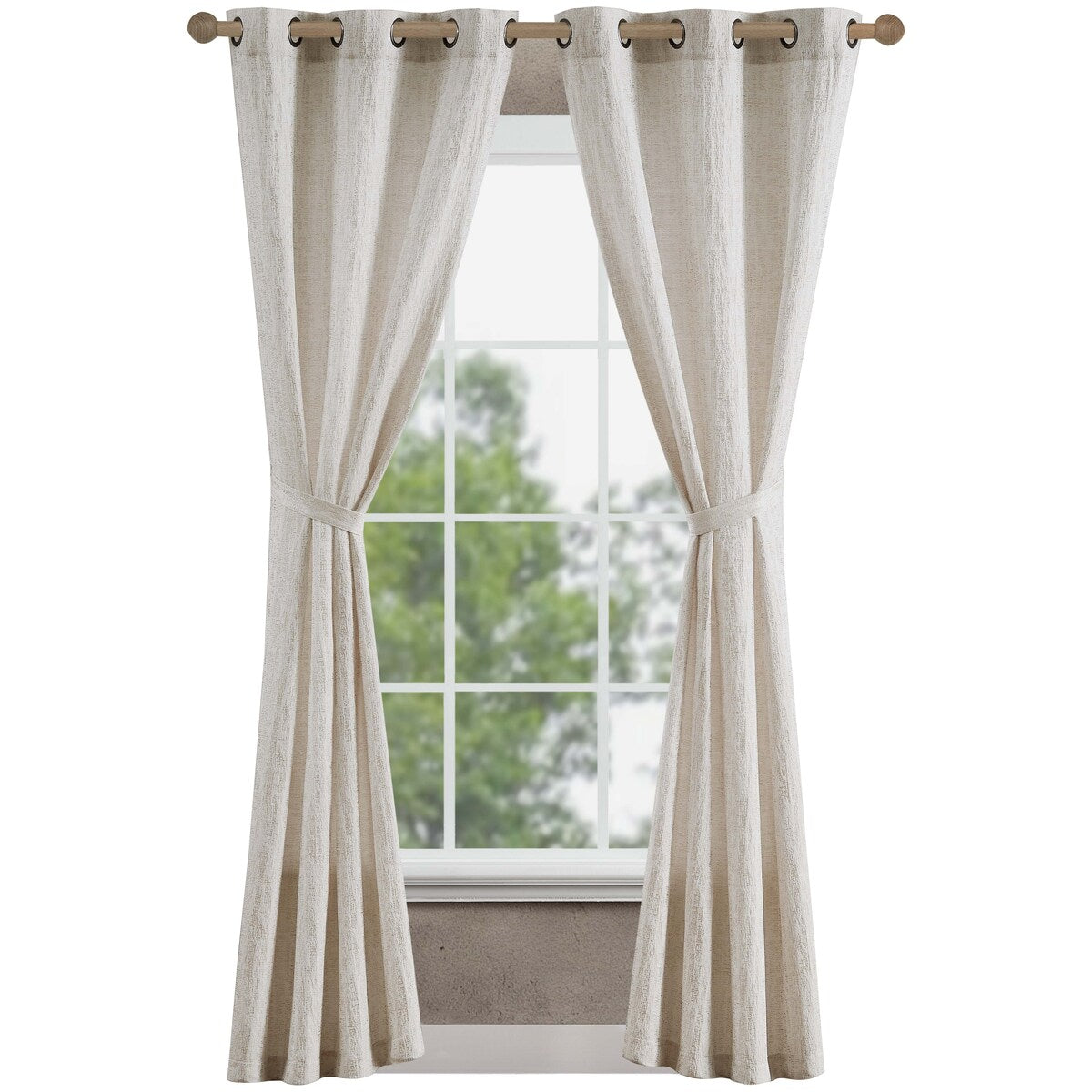 Jessica Simpson Tallulah Textured Blackout Grommet Window Curtain Panel Pair with Tiebacks