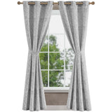 Jessica Simpson Tallulah Textured Blackout Grommet Window Curtain Panel Pair with Tiebacks