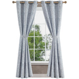 Jessica Simpson Tallulah Textured Blackout Grommet Window Curtain Panel Pair with Tiebacks