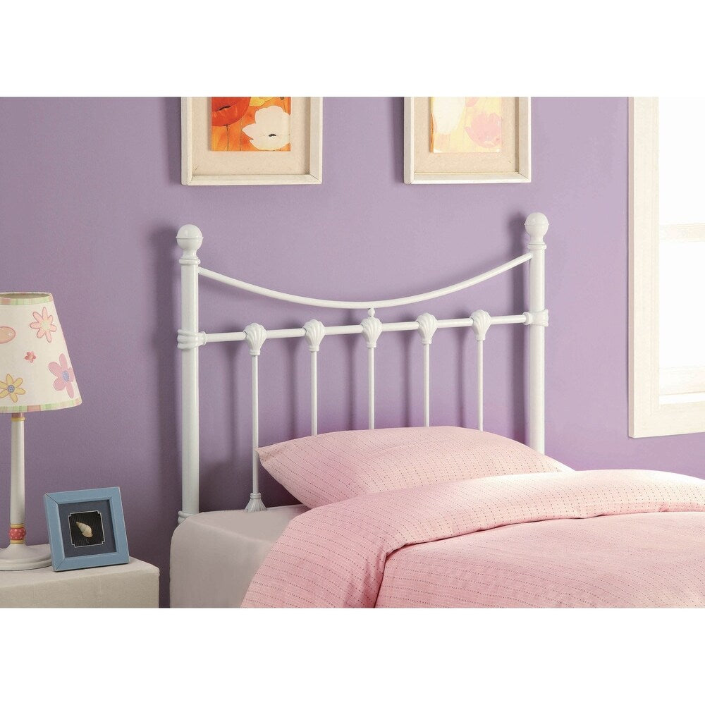 Jessie White Twin Metal Headboard