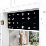 Jewelry Storage Mirror Cabinet With LED Lights Can Be Hung On The Door Or Wall - White