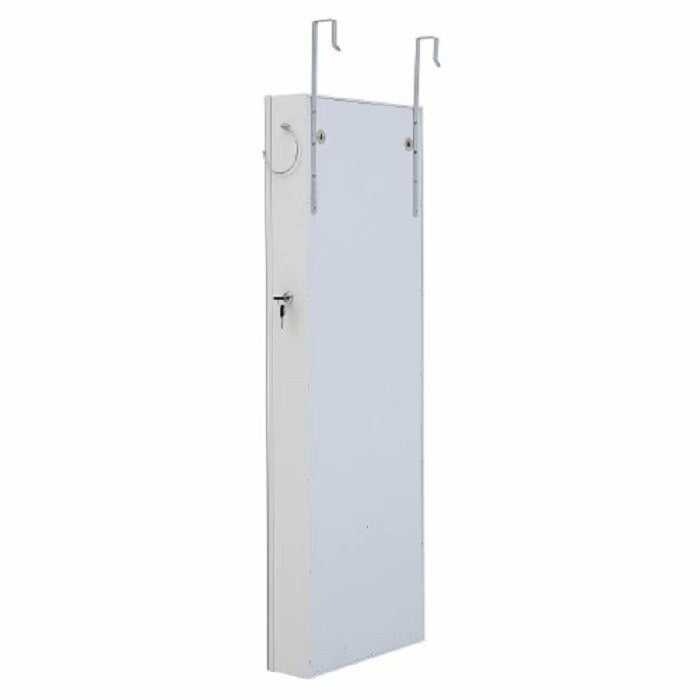 Jewelry Storage Mirror Cabinet With LED Lights Can Be Hung On The Door Or Wall - White