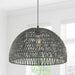 Jigu 1-Light Bohemian Modern Woven Rattan/Iron LED Pendant, by JONATHAN Y