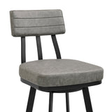 Jinab Upholstered Metal Swivel Bar or Counter Height Bar Stool
