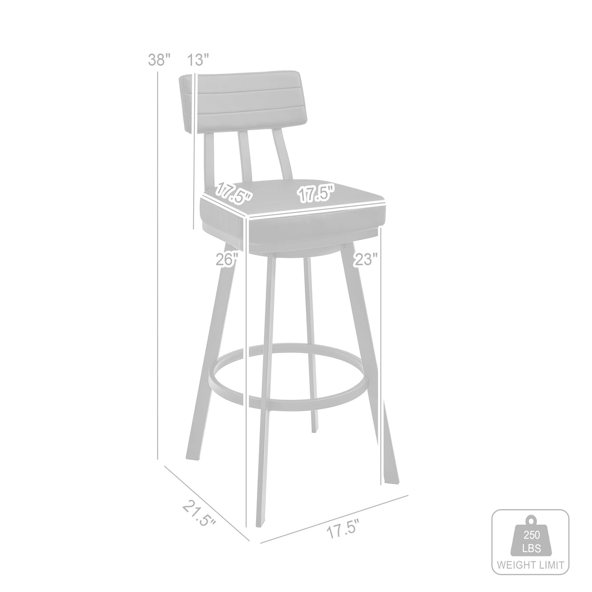 Jinab Upholstered Metal Swivel Bar or Counter Height Bar Stool