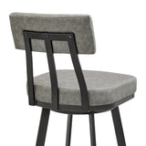 Jinab Upholstered Metal Swivel Bar or Counter Height Bar Stool