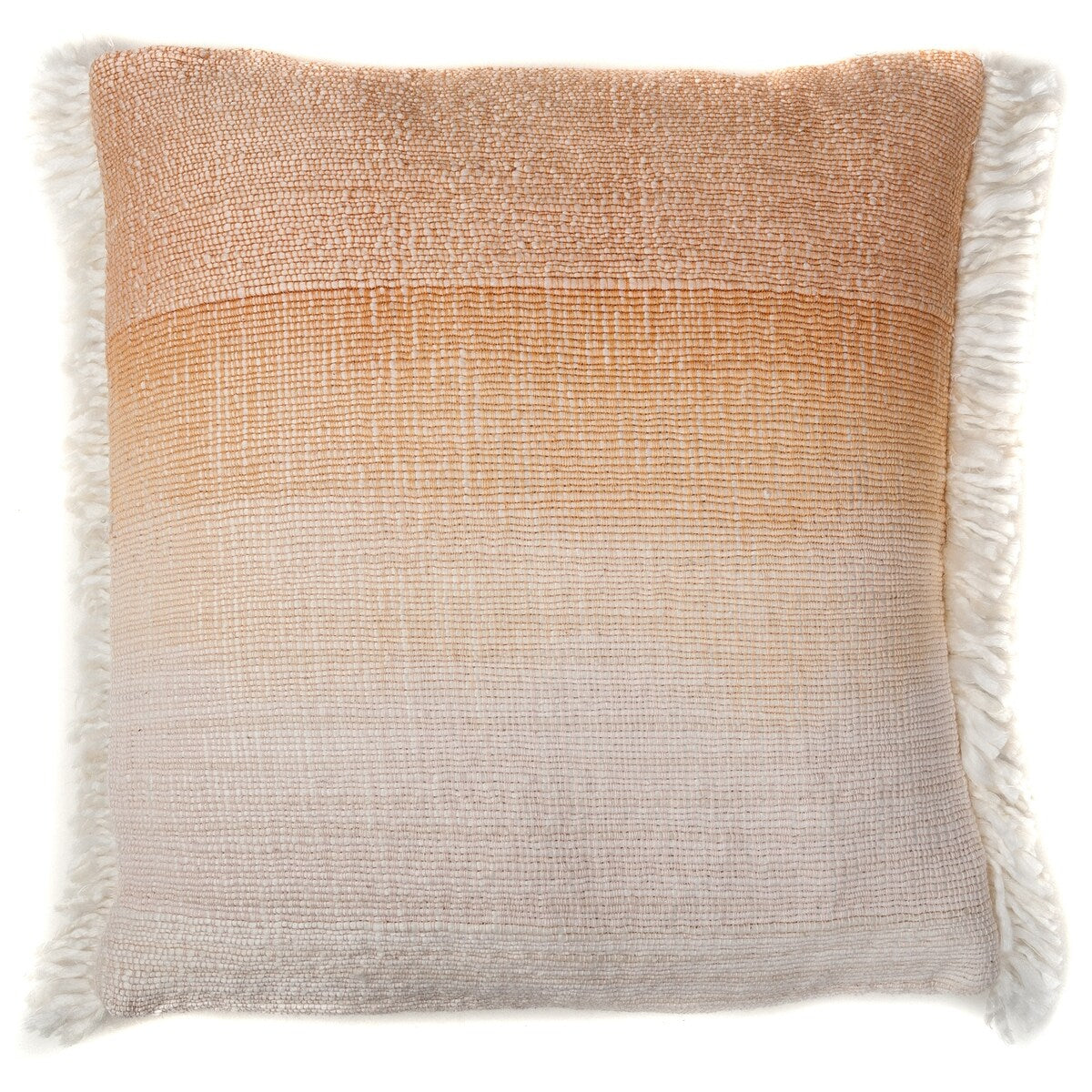 Jiti Indoor Bohemian Eclectic Textured Woven Ombre Tasseled Decorative Accent Small Square Throw Pillow 16 x 16