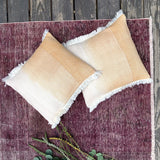 Jiti Indoor Bohemian Eclectic Textured Woven Ombre Tasseled Decorative Accent Small Square Throw Pillow 16 x 16