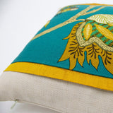 Jiti Indoor Jade Tropical Floral Patterned Cotton Decorative Rectangle Lumbar Pillows Cushion for Sofa Chair 12 x 20