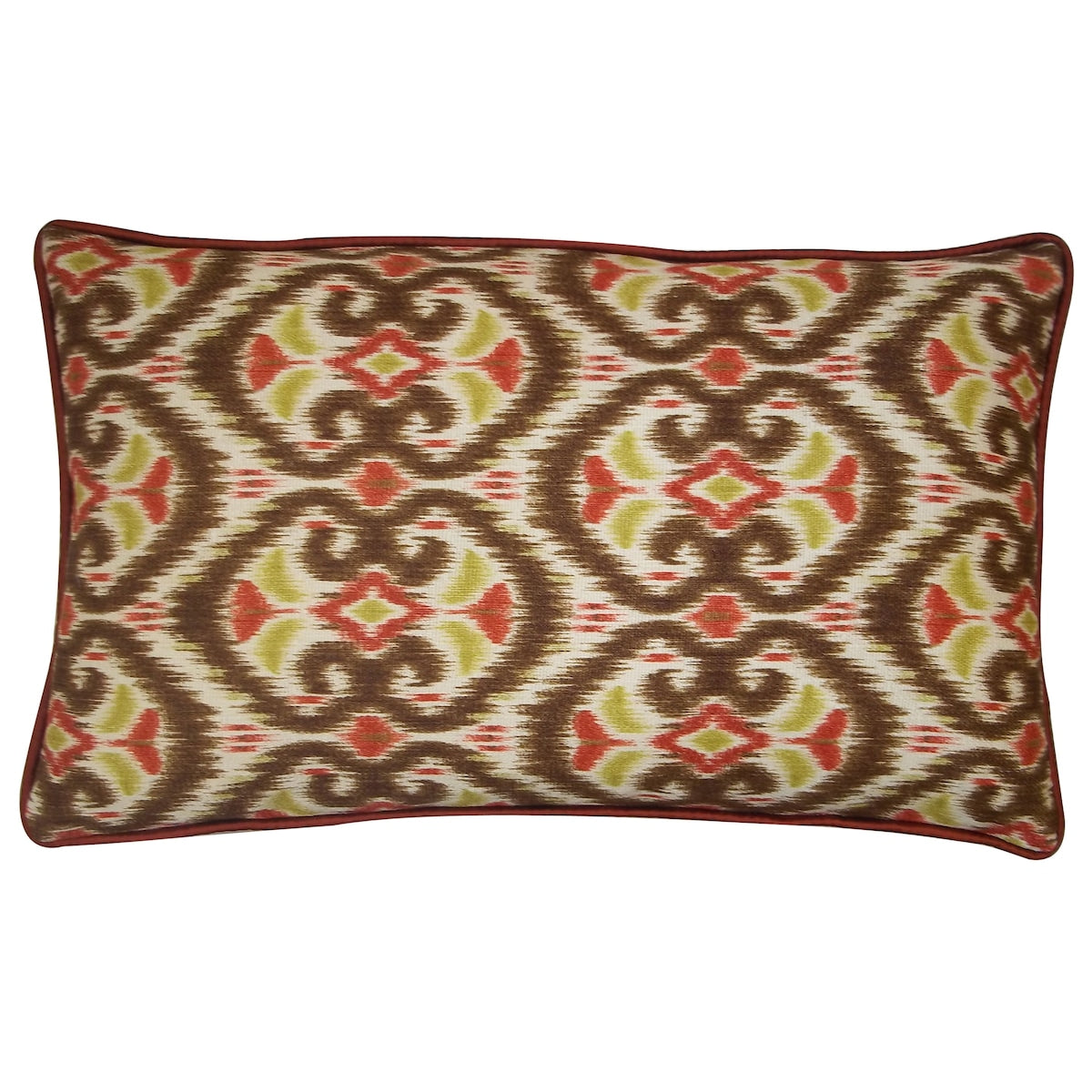 Jiti Indoor Traditional Colorful Ikat Patterned Cotton Accent Rectangle Lumbar Pillows 12 x 20