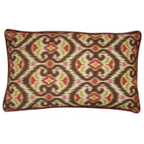 Jiti Indoor Traditional Colorful Ikat Patterned Cotton Accent Rectangle Lumbar Pillows 12 x 20