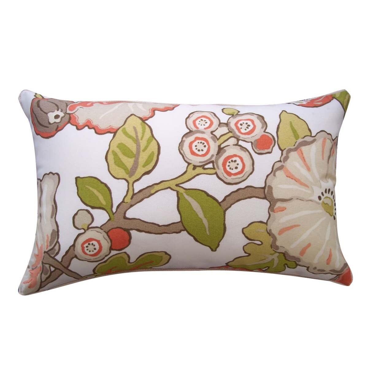 Jiti Orange Nature Tropical Handmade Sunbrella Pillow - 12 x 20