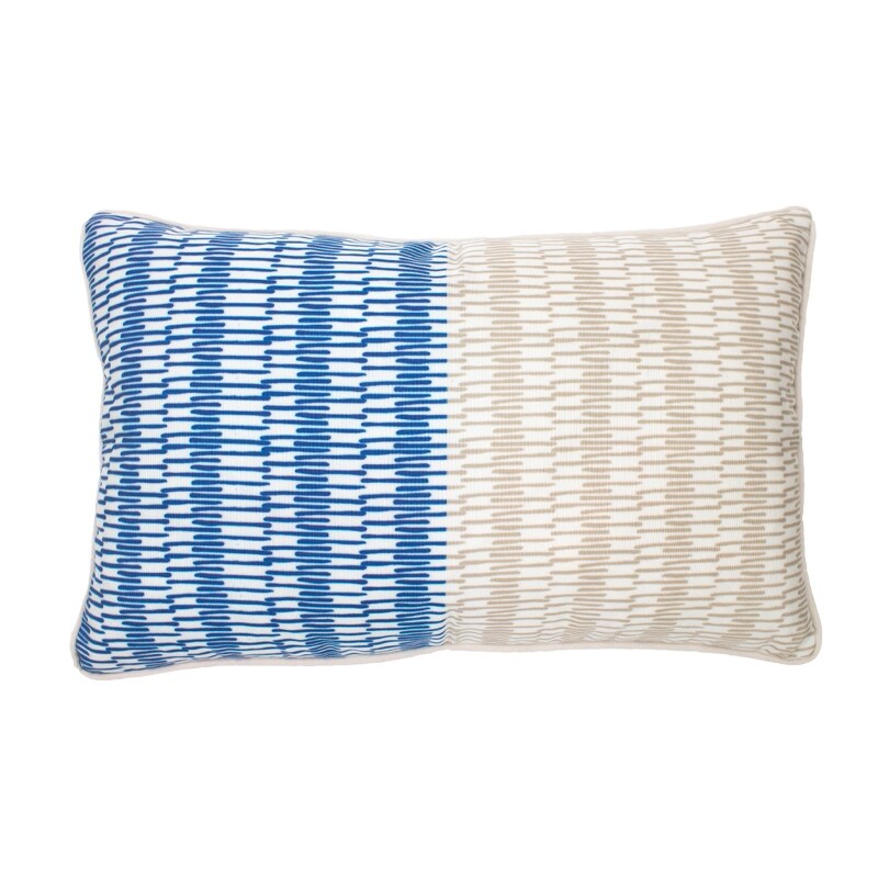 Jiti Outdoor Modern Minimal Waterproof Sunbrella Custom Design sticks Patterned Decorative Accent Pillows- Faux Leather Tassels