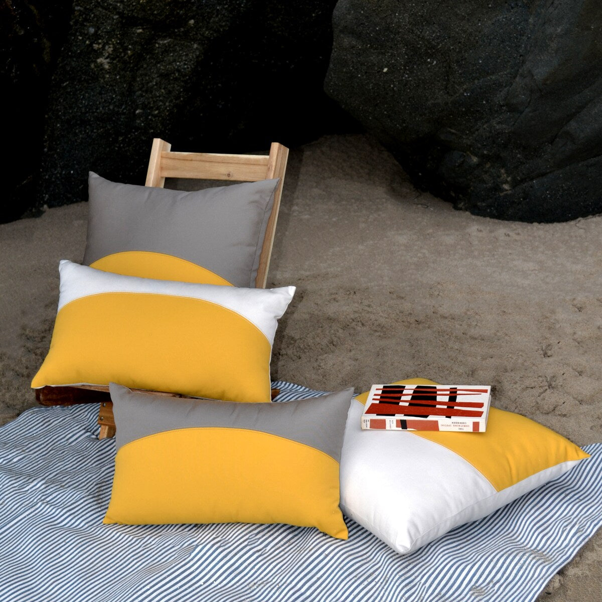 Jiti Outdoor Sunset Design Patchwork Color Block Decorative Pillows