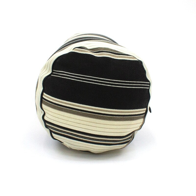 Jiti Outdoor Waterproof Sunbrella Black and White Striped Patterned Bolster Pillows Cushions for Pool Patio Chair 7 x 21