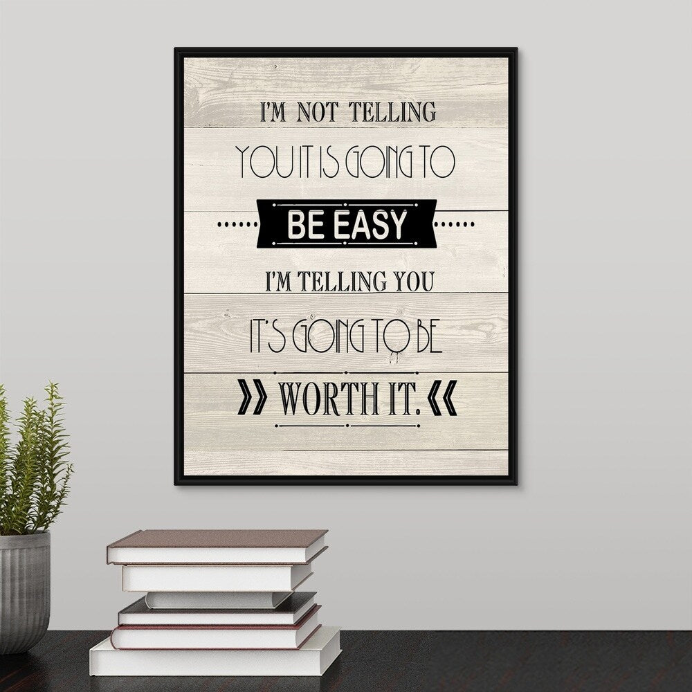 "Easy, Rustic" Black Float Frame Canvas Art
