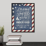 "Pledge Of Allegiance" Black Float Frame Canvas Art