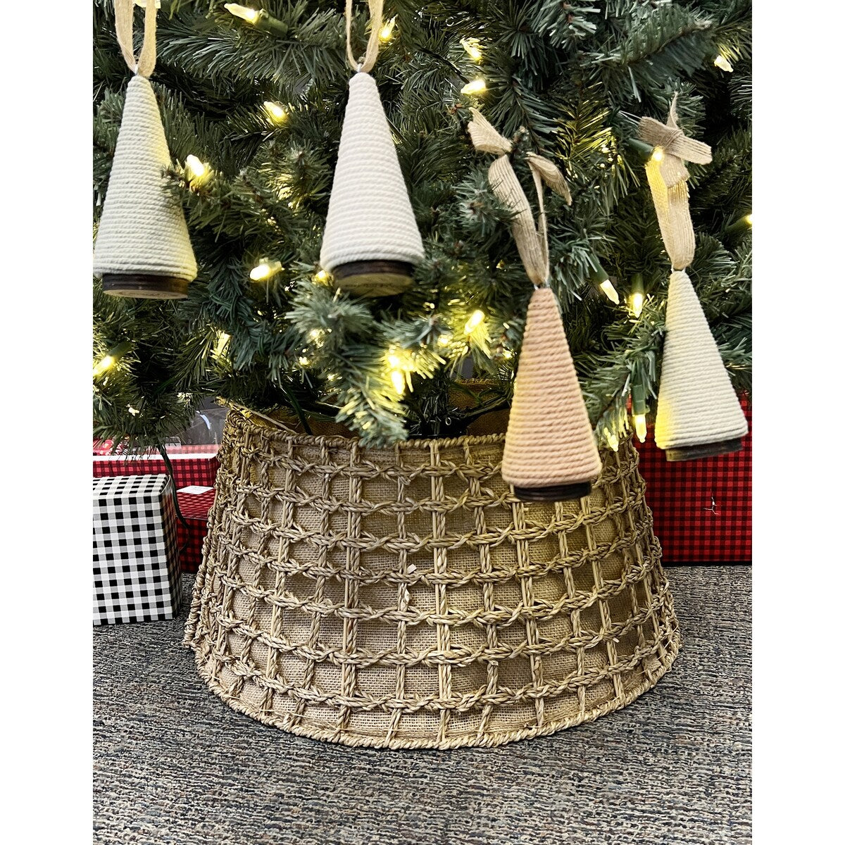 JoJo Fletcher Natural Woven Christmas Tree Collar - 20" x 15" x 10"