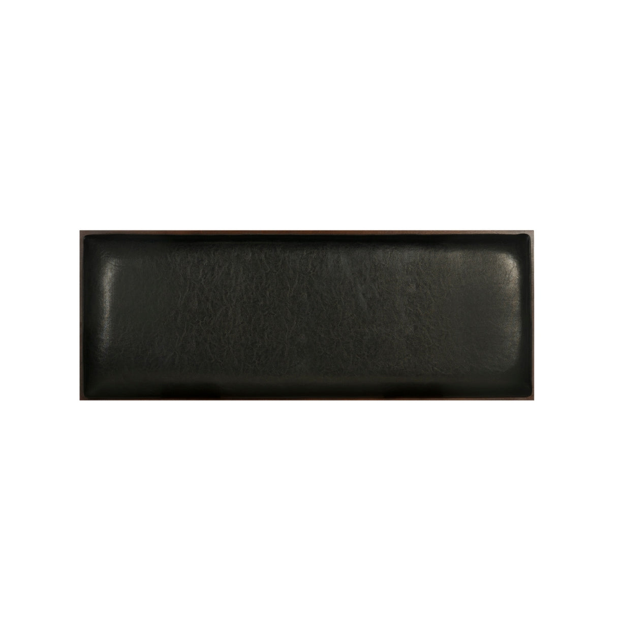 Joan Dark Walnut Faux Leather Storage Cube Entryway Bench