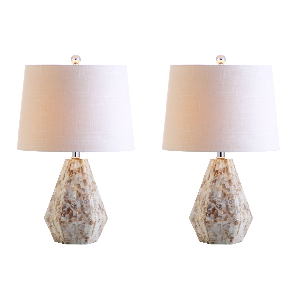 Jocelyn 21" Seashell LED Table Lamp, Natural Ivory (Set of 2) by JONATHAN Y